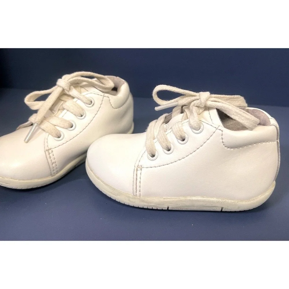 Stride Rite White Elliot Baby Toddler Walking Shoes Boys‎ 4.5W EUC